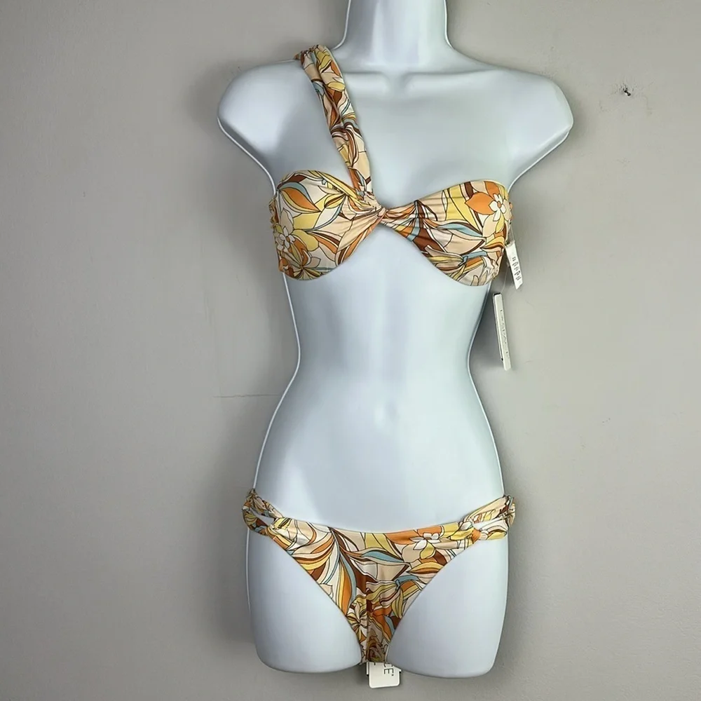 NEW L*Space Mick Bikini Top Jagger Bottom in Souldshine Floral Size XS Nylon